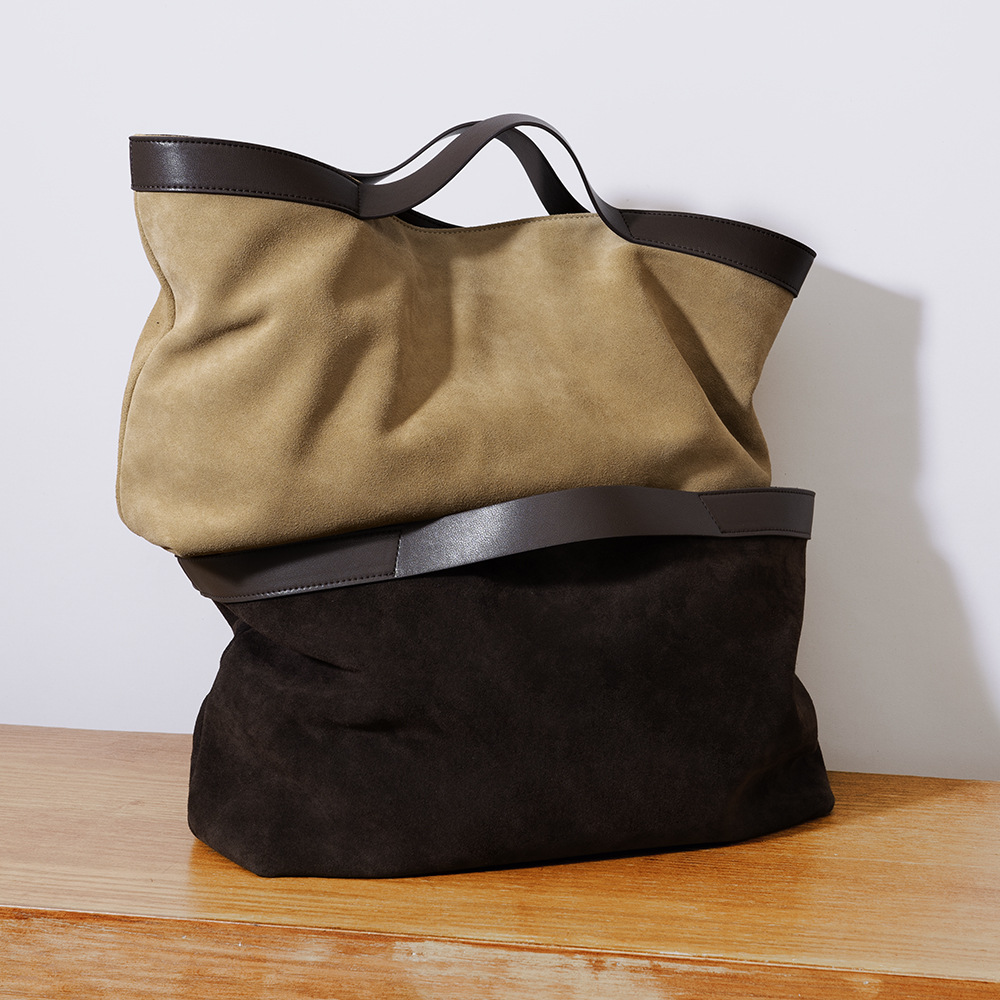 Cross-Border Autumn/Winter New Retro Genuine Leather Women's Bag, Shoulder Handbag, Cowhide Tote Bag, Large Capacity Best-Selling Women's Purse - Thumbnail 2