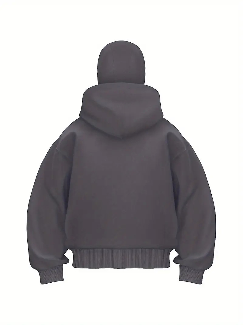 Women's Clothing Fleece Lined Hooded Cardigan Coat Smiley Face Print Double Layer Casual Style Autumn Winter Fashion_ecoleips.com