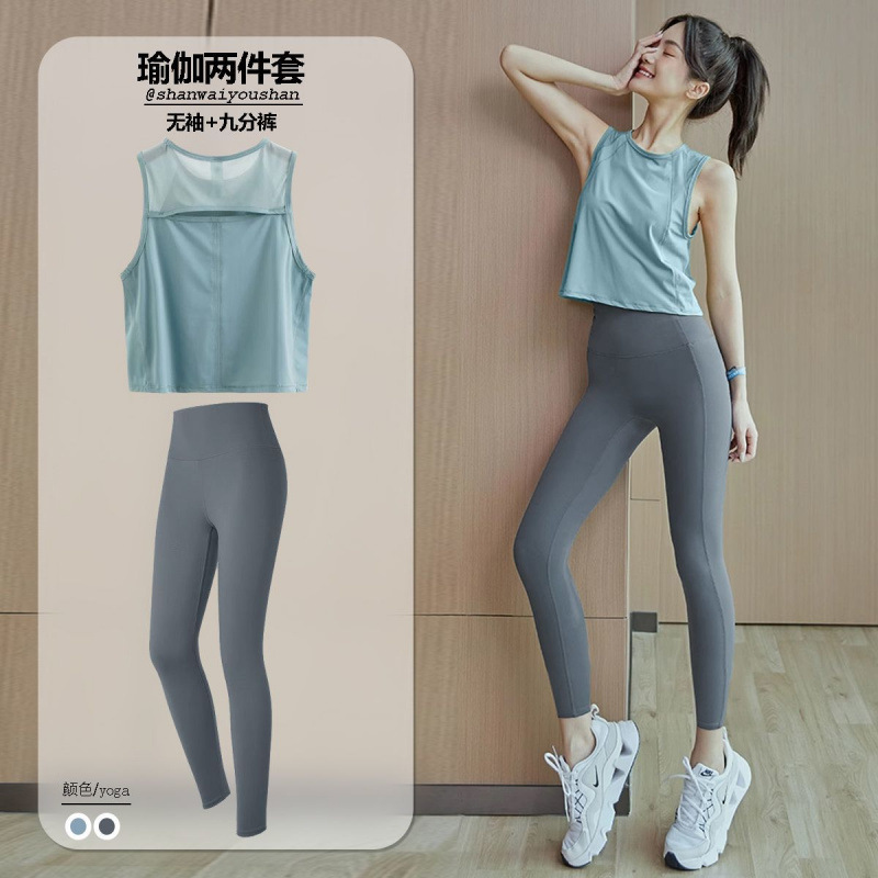 Chaleco de yoga ligero para mujeres de velocidad deportiva secas corta camiseta de malla sin mangas camiseta suelta comercio exterior