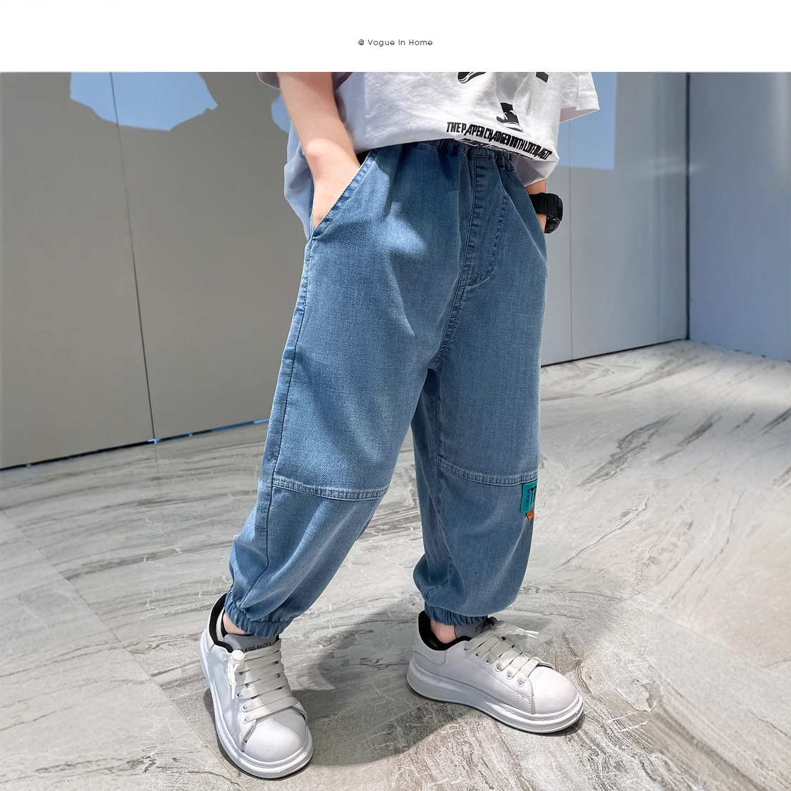 2025 nuevos niños de verano, niños de verano, jeans de moda, ropa de verano para niños, pantalones delgados a prueba de mosquitos