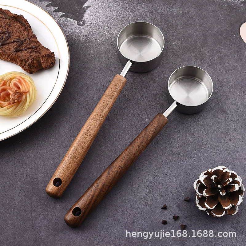 Пластиковая? Wait the input: "Coffee measuring spoon stainless steel, long multifunctional measuring cup for home use"