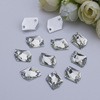 Boutique resin drilling Alien AB color double -hole sewing diamond flat bottom imitation crystal diamond DIY wedding accessories