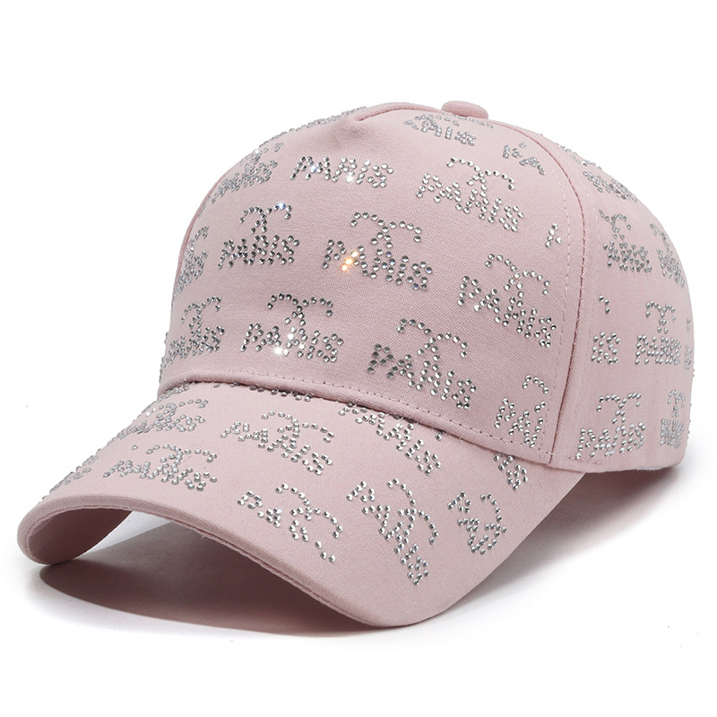 Cappellino da baseball donna moda con lettere e strass_voghion.com