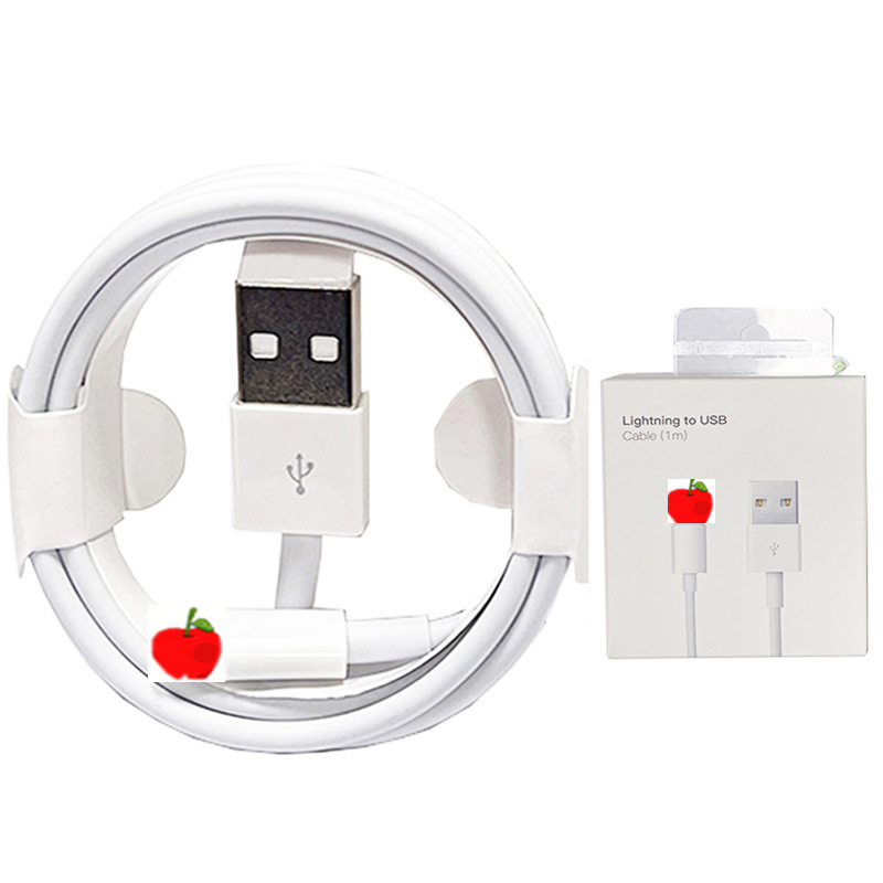 Aplicable al cable de datos del teléfono móvil de la manzana 1-2 cremoso-blanco 3 pedazos de material Cable de carga universal de la manzana del teléfono móvil del USB/del iPhone