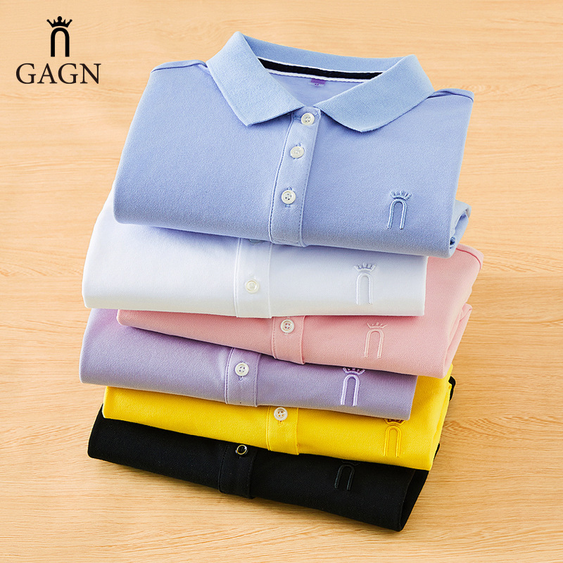 2026 Summer Pure Cotton Embroidered Regular Shoulder Short-Sleeve T-Shirt for Women with Logo, Paul Advertising Collared Women's Polo Shirt