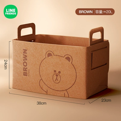 Car storage bag/box Felt Storage Box Foldable - brown-model-2-pack-felt-cloth-portable-storage-basket