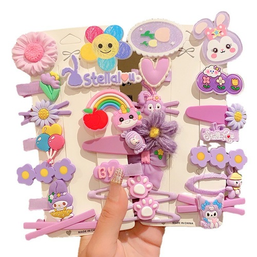 New Cute Strawberry Bear Star Dew Hair Clip Set Bangs Clip Girls Broken Hair Clip Children's Hair Accessories