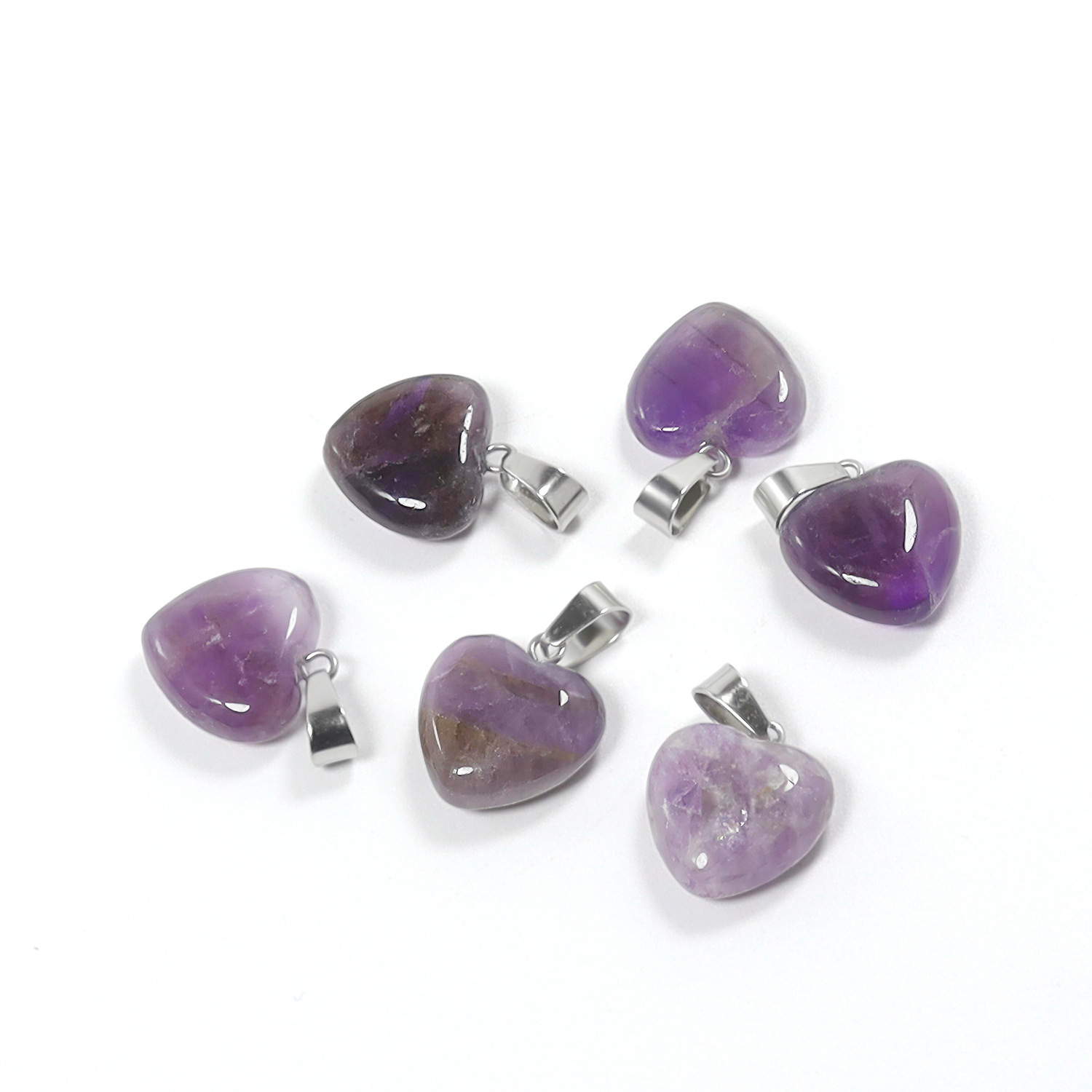 Transfronterizo Amazonas polvo de cristal caballo colgante 16mm pequeño corazón de melocotón regalo de día de San Valentín colgante de gemas naturales en forma de corazón