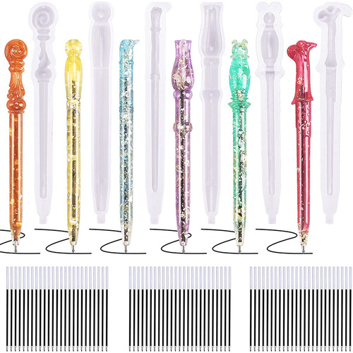 Factory New Crystal Droplet Glue Household Daily Use Stationery Multi-Style Magic Pens with Refills Cylindrical Pen Silicone Mold