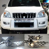 Подходит для Toyota 03-09 PRADO властная светодиодная противотуманная фара PRADO FJ120 с модифицированными линзами Дневной ходовой огонь