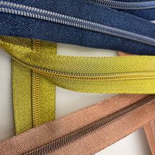 玫瑰金电镀牙尼龙拉链 金色电镀牙尼龙拉链 蓝色金属线电镀牙拉链