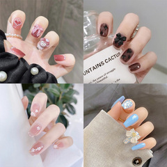 Acrylic nail stickers wearable nail art finished pieces can be repeatedly removed wearable diamond butterfly knot nail stickers