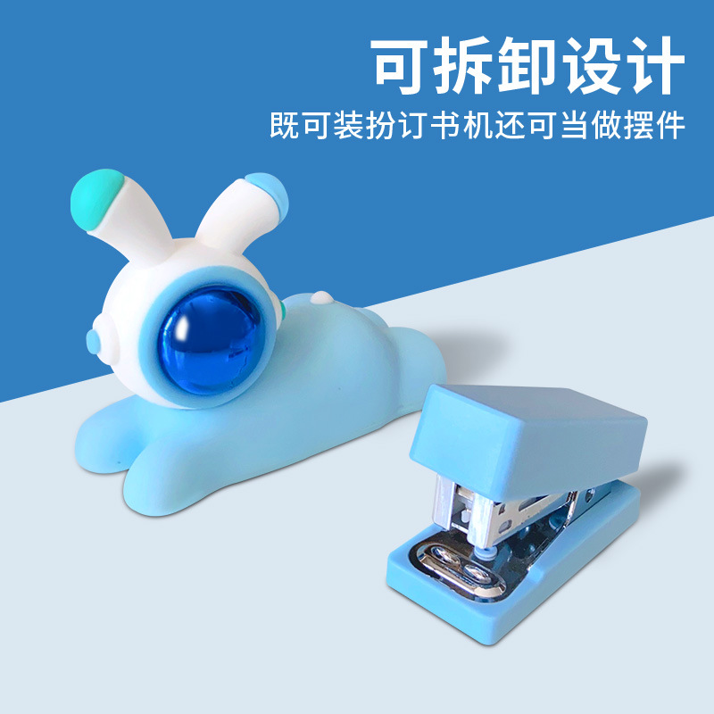 Grapadora de estilo conejo creativo Grapadora de oficina 3D Dibujos animados lindo estudiante Papelería Juego de grapadora al por mayor