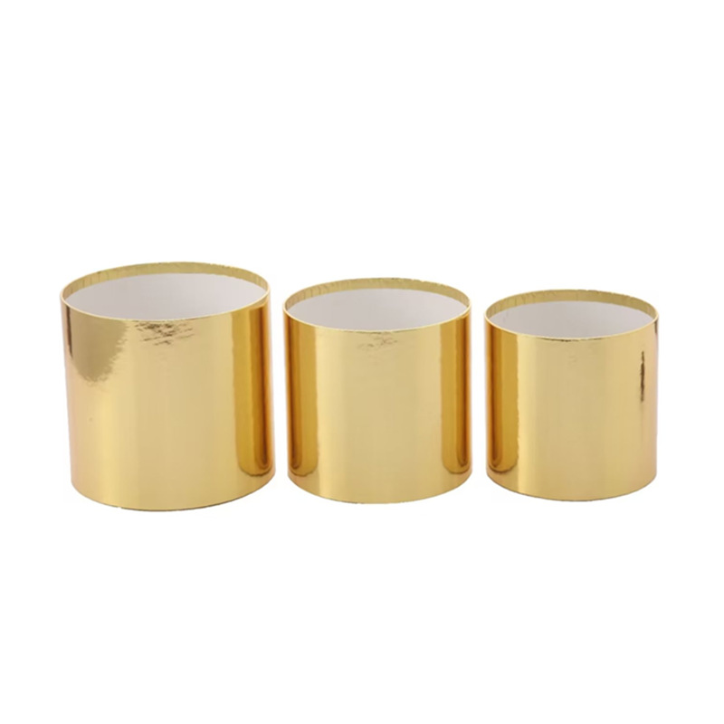 镜面金银色闪光鲜花插花抱抱桶情人节玫瑰永生花生日礼物盒无盖子