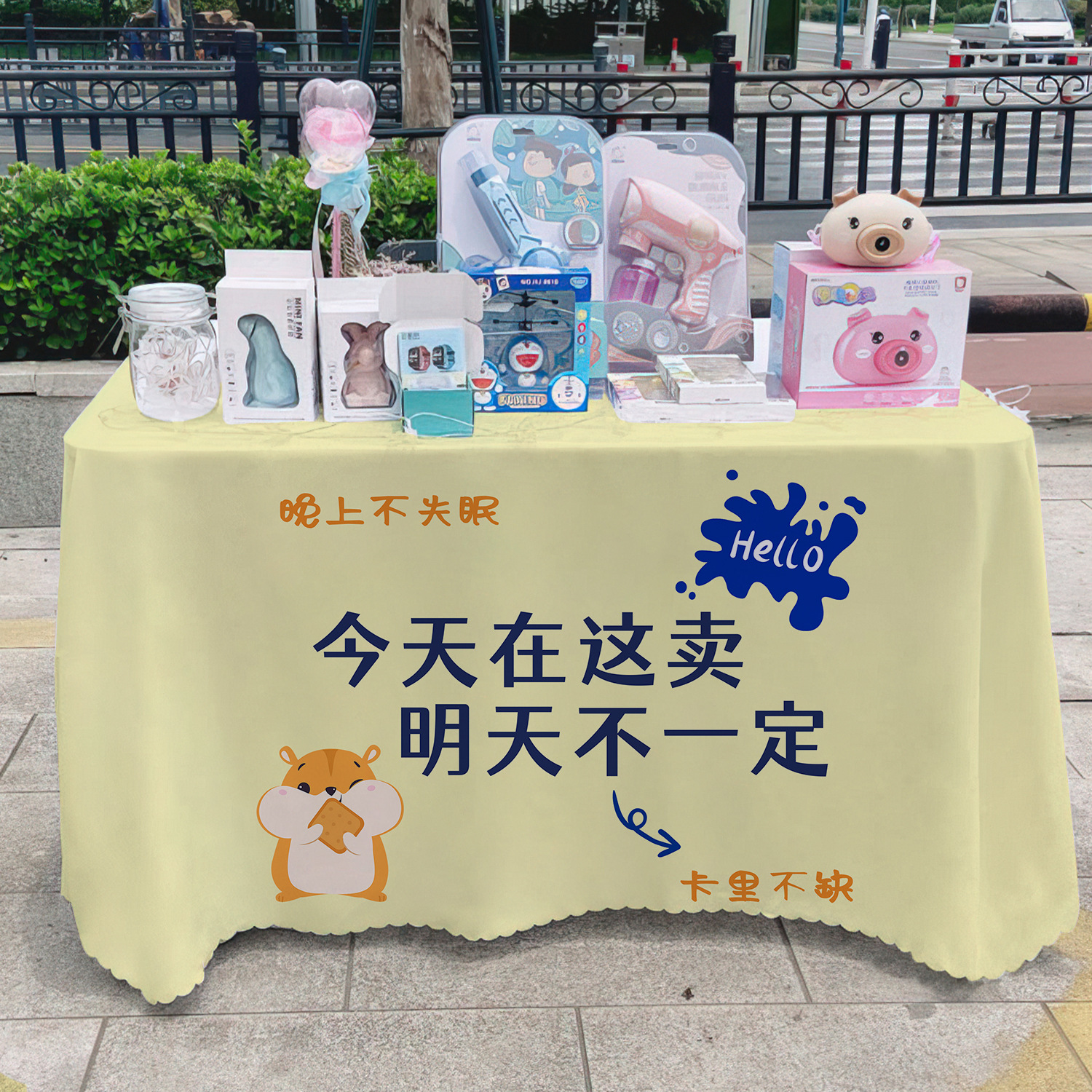 General + 1 estandos de mesa publicitaria