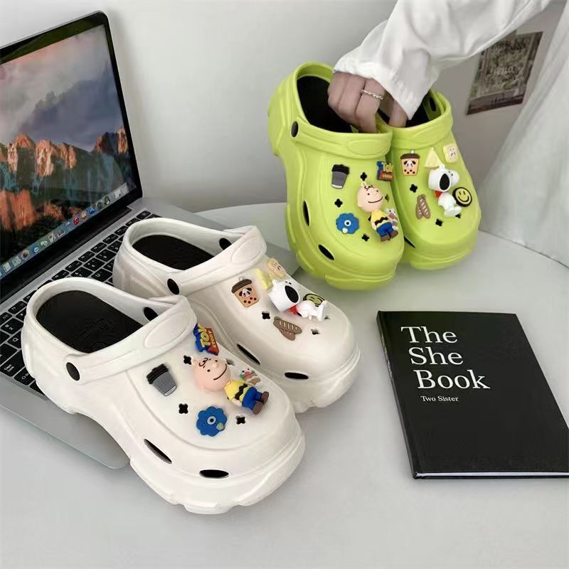 Summer Baotou Half Slippers Female Nurse Daily Non-slip Wear-resistant Comfortable Soft Bottom Sandals Women's Beach Hole Shoes