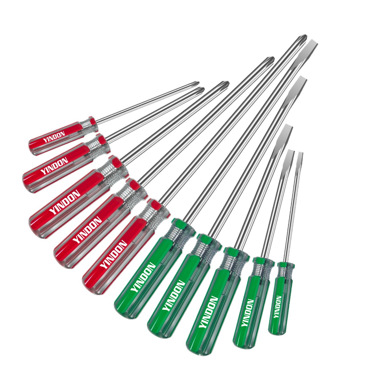 Highly Transparent Color Bar Handle Cross-Shaped Flat-Head Screwdriver Household Appliances Toy Industrial Maintenance and Disassembly Screwdriver Tool