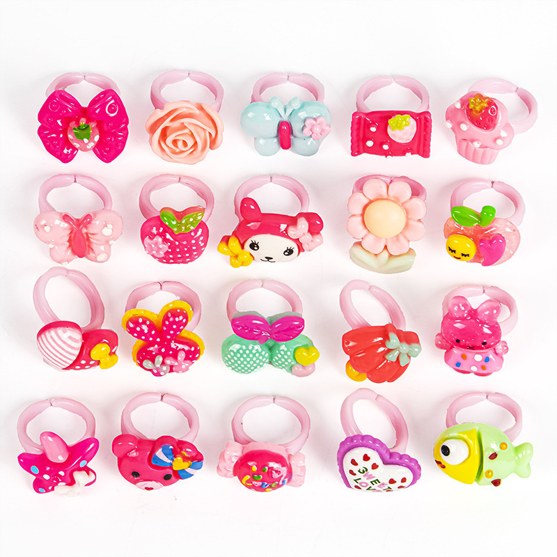 (2개) 어린이 DIY 수제 링 수지 액세서리 플라스틱 소녀 보석 크림 접착제 링 드롭 접착제 보석 액세서리