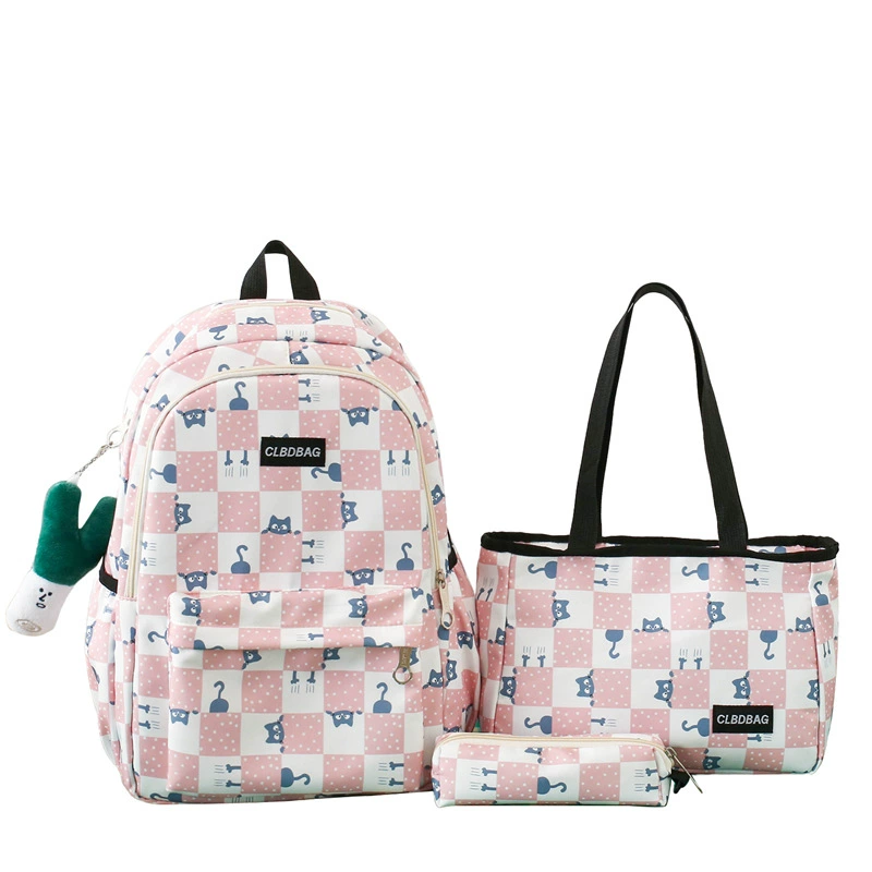Set, backpack, capacious bag for students, 3 piece set, Korean style, for secondary school