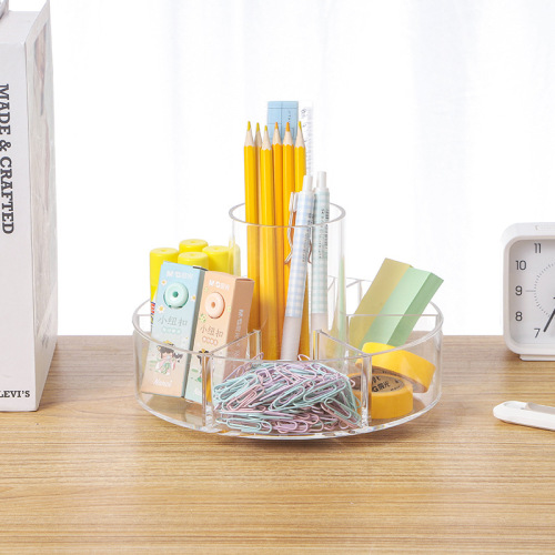 透明化妆品收纳盒360°可旋转桌面梳妆台口红护肤品置物架化妆盒