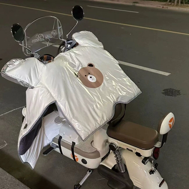 Windproof waterproof keep warm electric car with down, sun protection