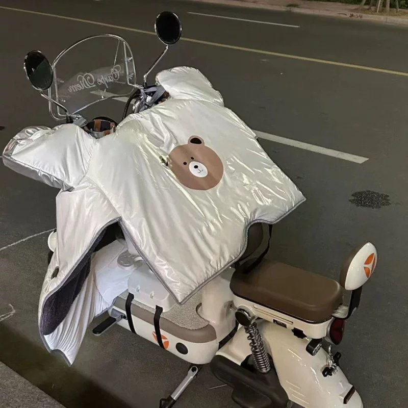 Windproof waterproof keep warm electric car with down, sun protection