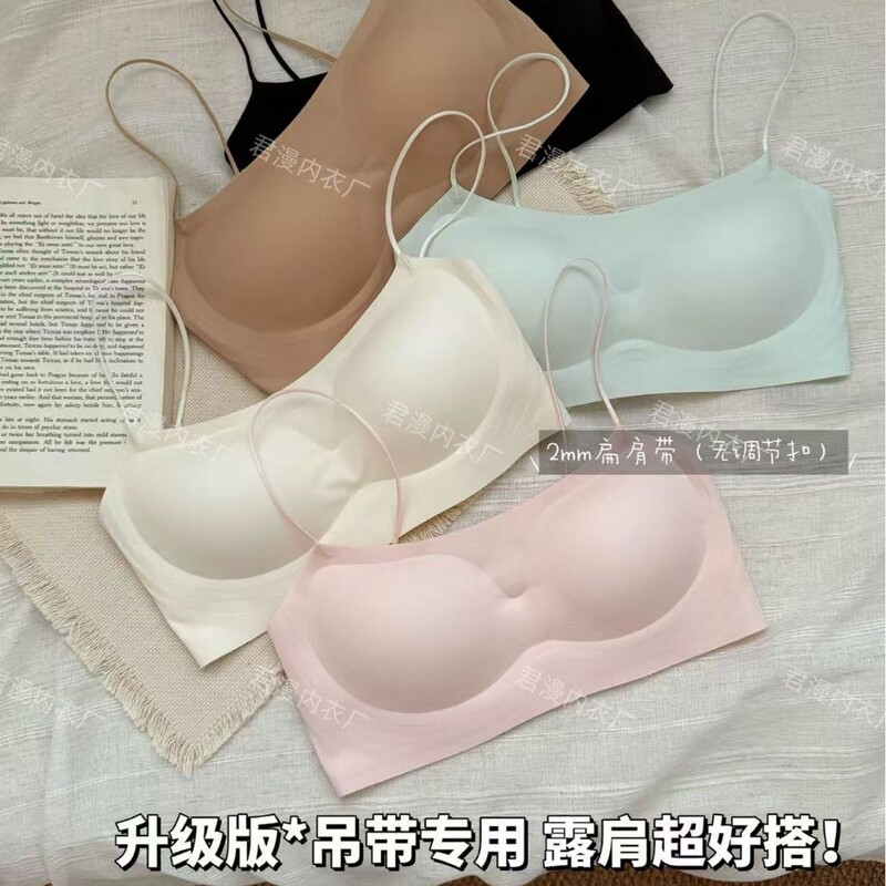 Ultra-Thin Strap Low-Neck Seamless Strapless Off-Shoulder Bra Camisole, Invisible Versatile Simple Bralette Ultra-Thin Strap Low-Neck Seamless Strapless Off-Shoulder Bra Camisole, Invisible Versatile Simple Bralette