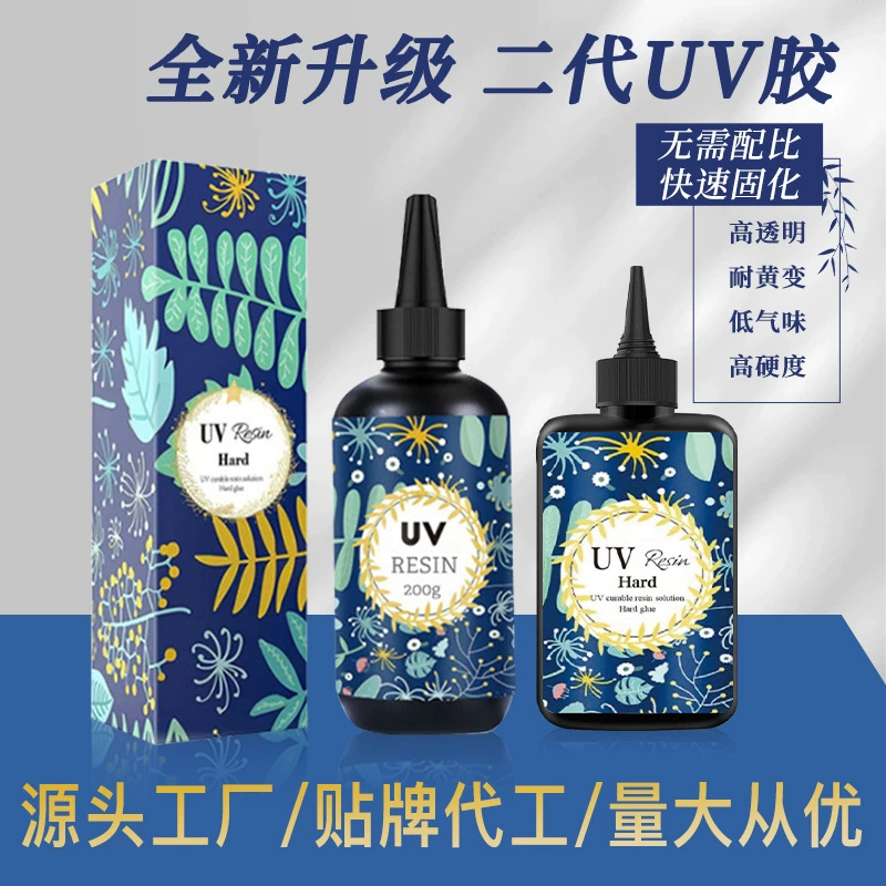 УФ-клей UVresin, высокопрозрачный кристаллический клей, УФ-отверждаемая смола для рукоделия, быстросохнущий клей для DIY-проектов