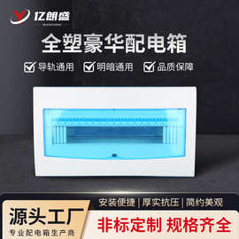 壁挂式室内电控箱翻盖面板家用明暗装强电箱全塑料C45空开配电箱