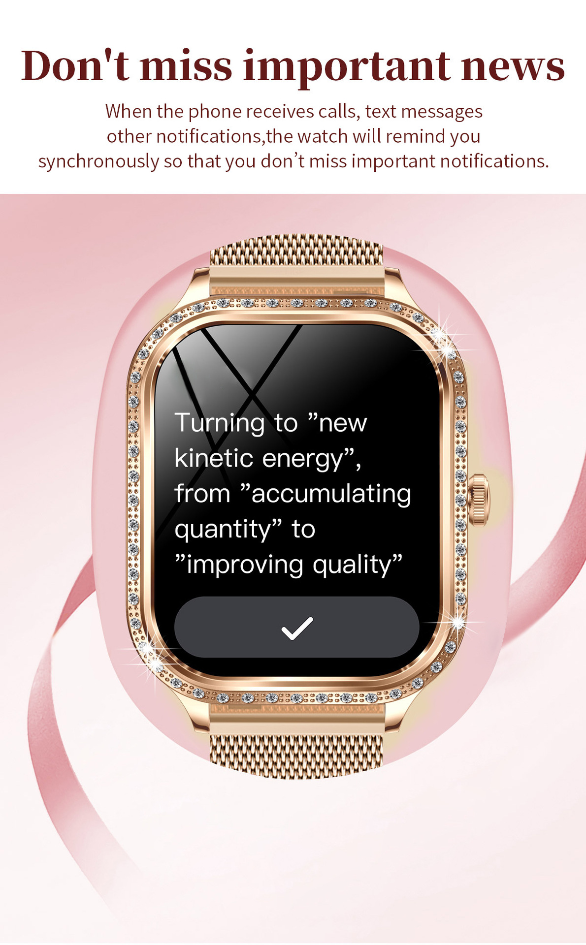 Smartwatch For Women Heart Rate And Blood Pressure Fitness Tracker_voghion.com