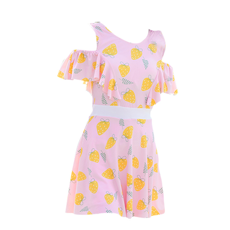 Traje de baño para niñas falda de una pieza nuevo traje de baño mediano y grande niños linda chica dulce traje de baño de vacaciones de primavera caliente de secado rápido