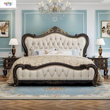 金丝檀木轻奢美式实木床1.8米双人床主卧1.5米欧式复古奢华储物床