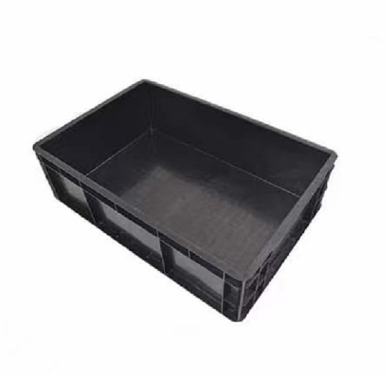 厂家销售带盖黑色防静电箱 加强加厚物流箱防静电EU周转箱