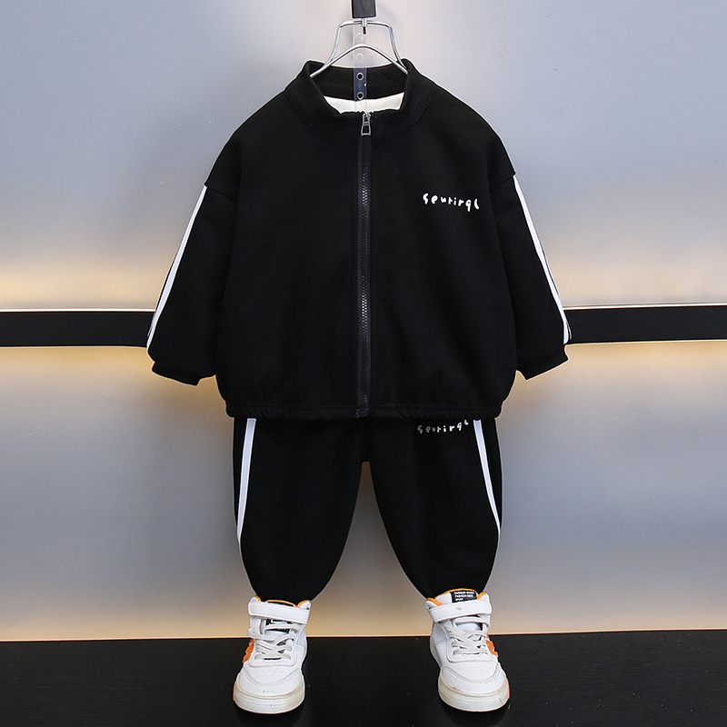 6135 Traje de primavera y otoño para niños 2024 Nueva ropa deportiva de otoño para bebés de estilo occidental Traje de dos piezas coreano para niños