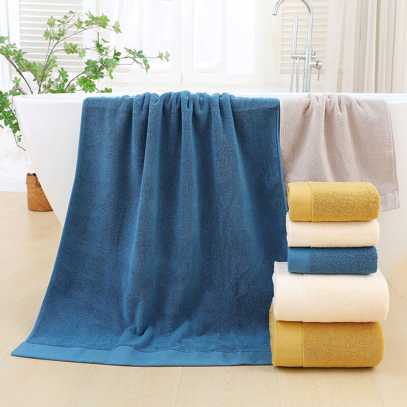 Cross-Border All-Cotton Towel and Bath Towel Set, Thickened Business Gift, Adult Souvenir, Logo Gift Box, Absorbent and Skin-Friendly Cross-Border All-Cotton Towel and Bath Towel Set, Thickened Business Gift, Adult Souvenir, Logo Gift Box, Absorbent and Skin-Friendly