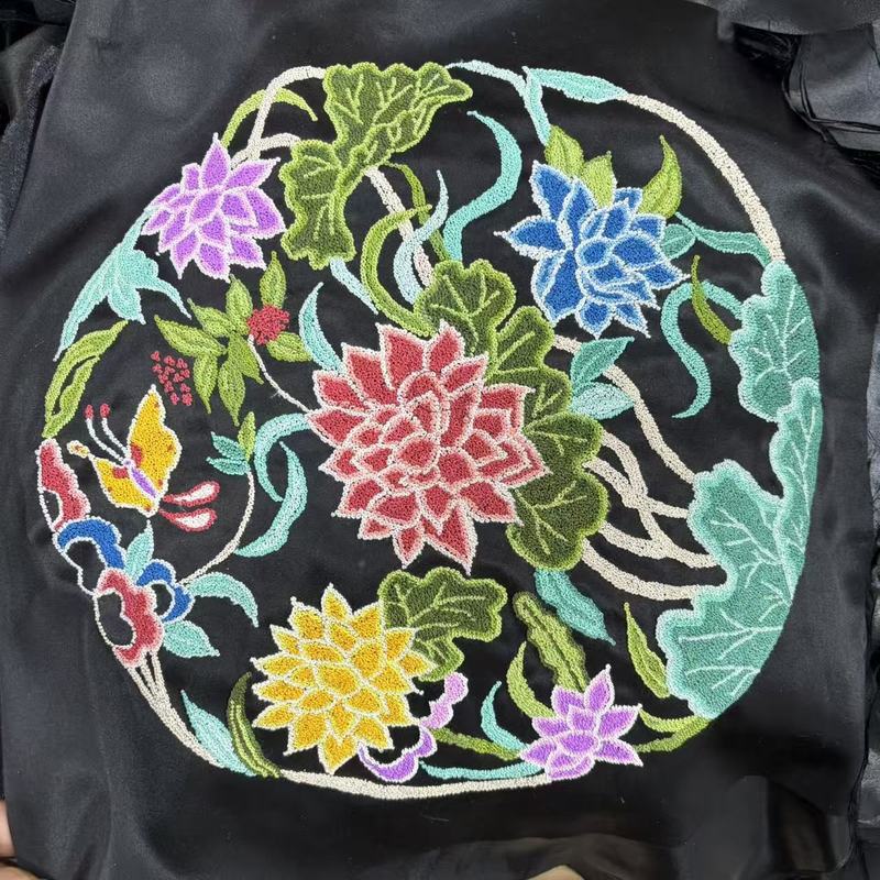 苏绣纯手工打籽绣30圆国风刺绣服装绣片厂家批发|undefined