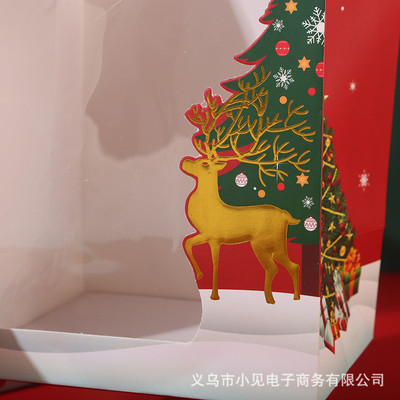 빨간색 핫 스탬핑 크리스마스 엘크; 흰색 판지; 작은 크기-18/13/25cm