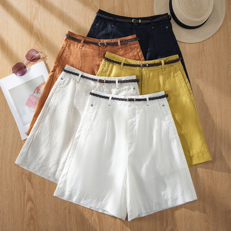 Fashionable Thin Linen Wide-Leg Shorts for Women 2026 Summer New Tencel Casual Versatile Loose A-Line Straight Pants