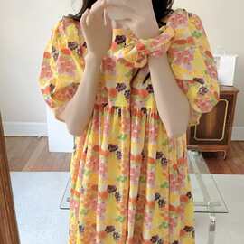 韩国ins女士夏季新品韩系简约舒适睡衣休闲宽松慵懒睡裙家居服女