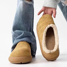 二棉鞋小土豆鞋芒果头加绒穆勒勃肯鞋子包头脚蹬休闲棉拖冬季男鞋