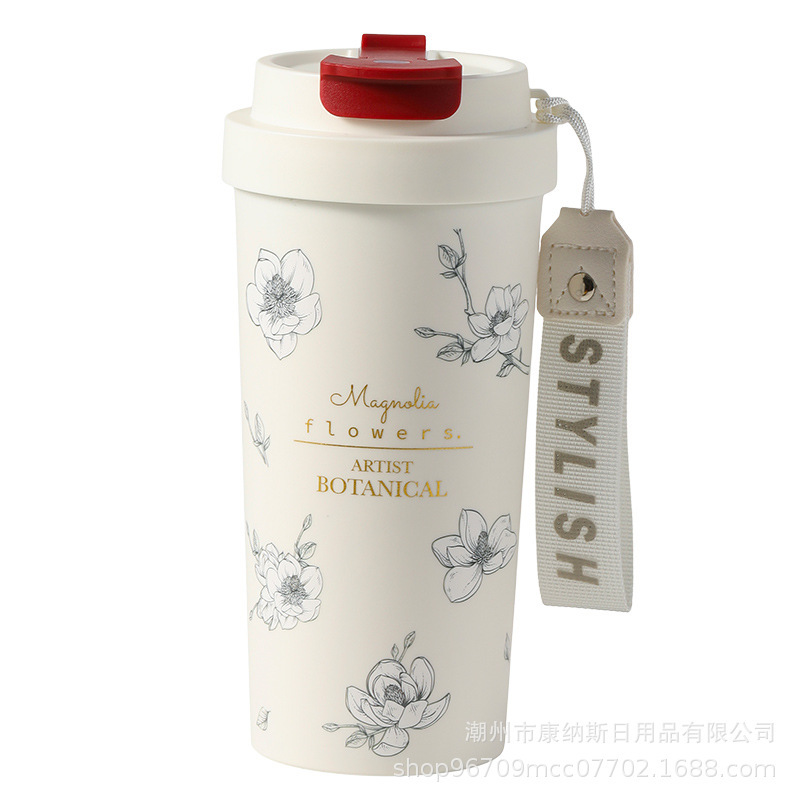 【非コーティング】純陶磁器内胆大容量コーヒーカップ高颜値創意新作シンプルレトロ水コップ|undefined