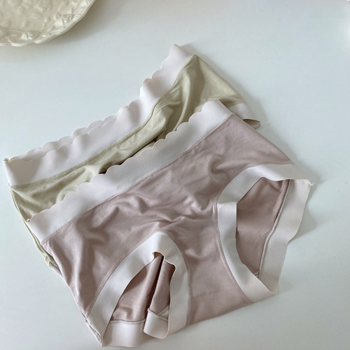 Comfortable to the point of out-of-body comfort Japanese style 60 count modal underwear women's mid-waist seamless high-elastic briefs