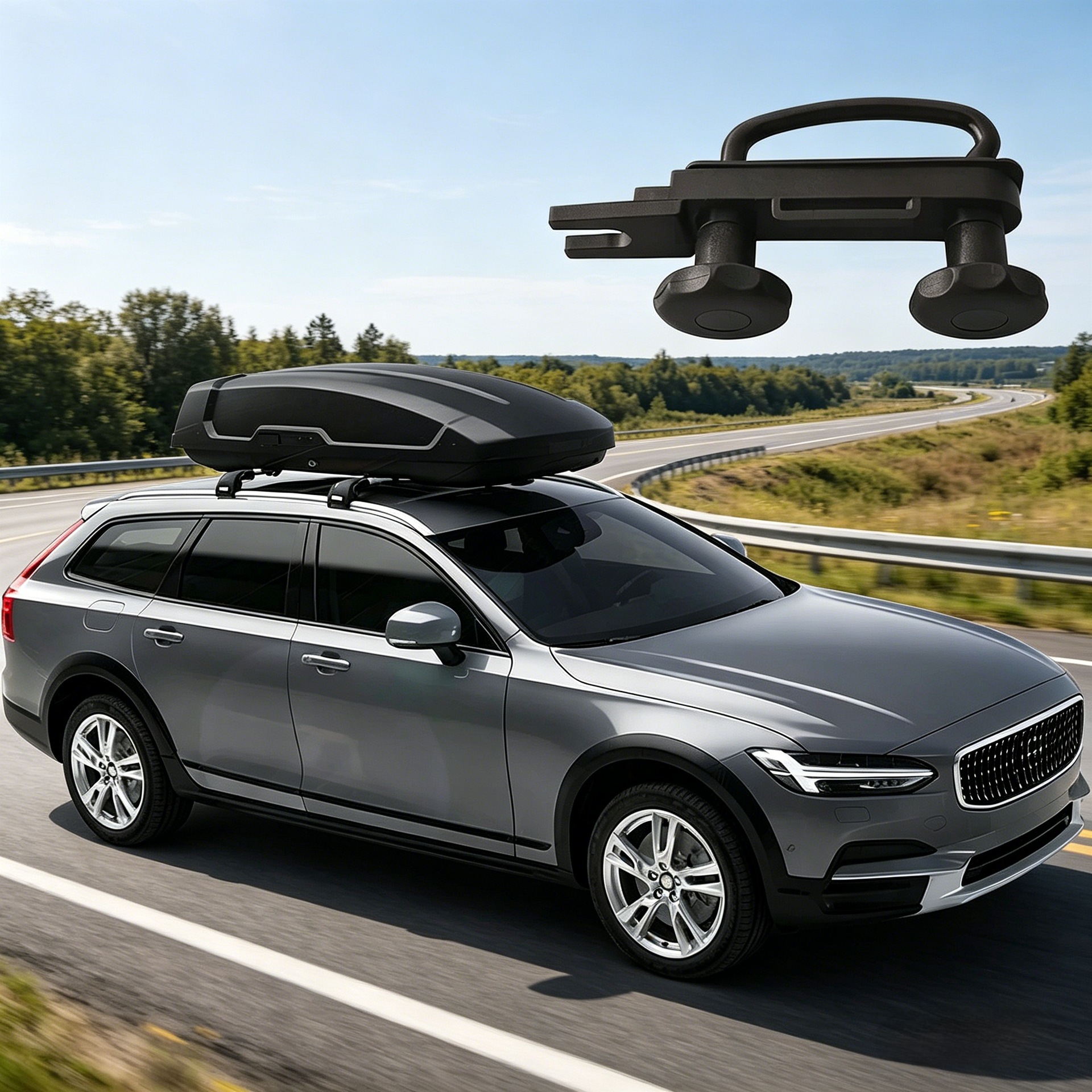 Roof Box Fixing Clamp Set, Roof Luggage Box Accessories, U-Shaped Fixing Accessories Set for Roof Luggage Box