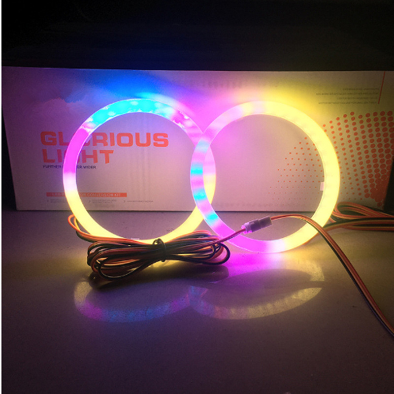 3 pulgadas LEDAPP brillante luz de algodón de color ángel de automóvil ojo de apertura de modificación
