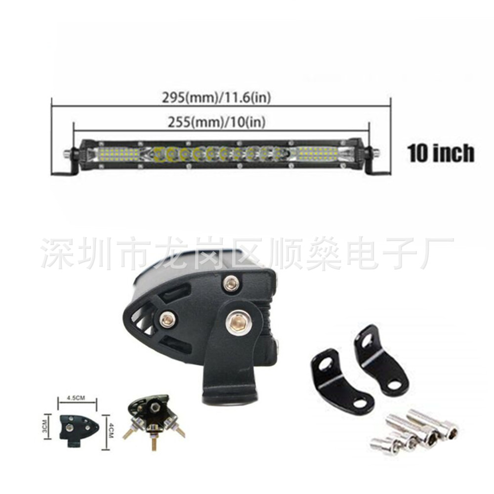 Car LED work light thin small single row 10 inch 90W hybrid light truck off-road vehicle light Middle Net Light