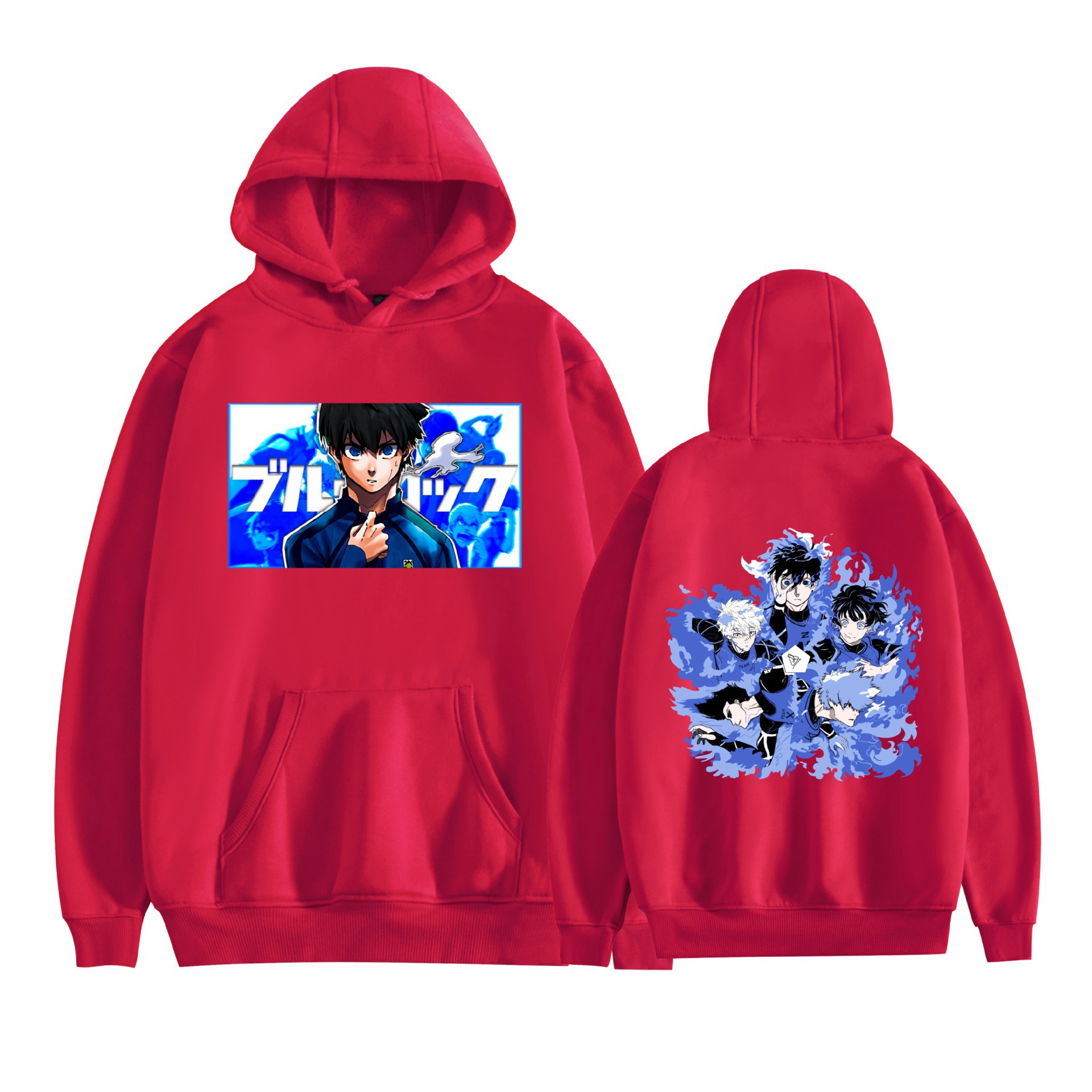 Nuevo estilo transfronterizo BLUE LOCK azul prisión animación periféricos hombres y mujeres suéter con capucha suelto casual