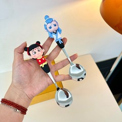 304 ステンレス鋼 Ao Bing Nezha スプーンとフォークセット漫画ベビー子供の食事スプーンスプーンと箸ポータブルセット