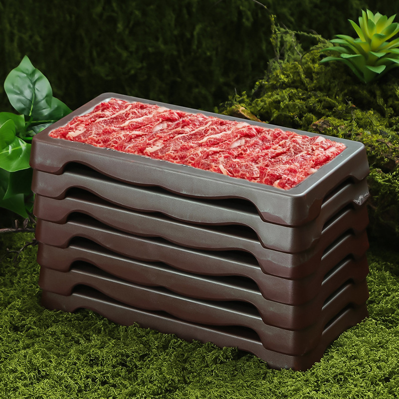 山野风火锅店鲜切牛肉专用盘雪花肥牛盘子特色密胺餐具涮肉盘商用|undefined