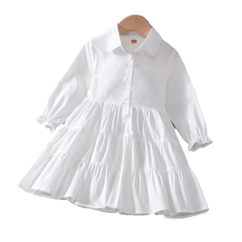 Ladies' Summer Dress New Arrival Girls' Baby Korean Style Collar with Large Skirt Children's Short Sleeve Princess Dress