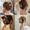 Advanced hairgrip with bow, hair accessory from pearl, crab pin, shark, high-quality style, new collection, with little bears, wholesale